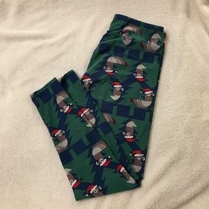 LuLaRoe holiday pigeon TC leggings
